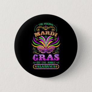 Macaron Rond 5 Cm L'original Mardi Gras Mobile Alabyma 1703