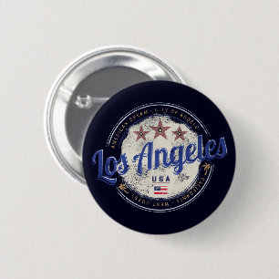 Macaron Rond 5 Cm Los Angeles Californie États-Unis Vintage côte oue