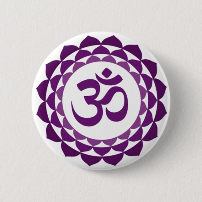 Macaron Rond 5 Cm Lotus ohm button (Devant)