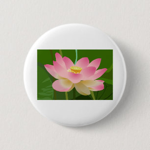 Macaron Rond 5 Cm Lotus Plante Pétales Fleur Rose Lys