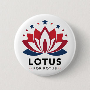 Macaron Rond 5 Cm Lotus pour POTUS Kamala Harris 2024