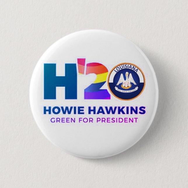 Macaron Rond 5 Cm Louisiane pour Howie Hawkins 2020 Button (Devant)