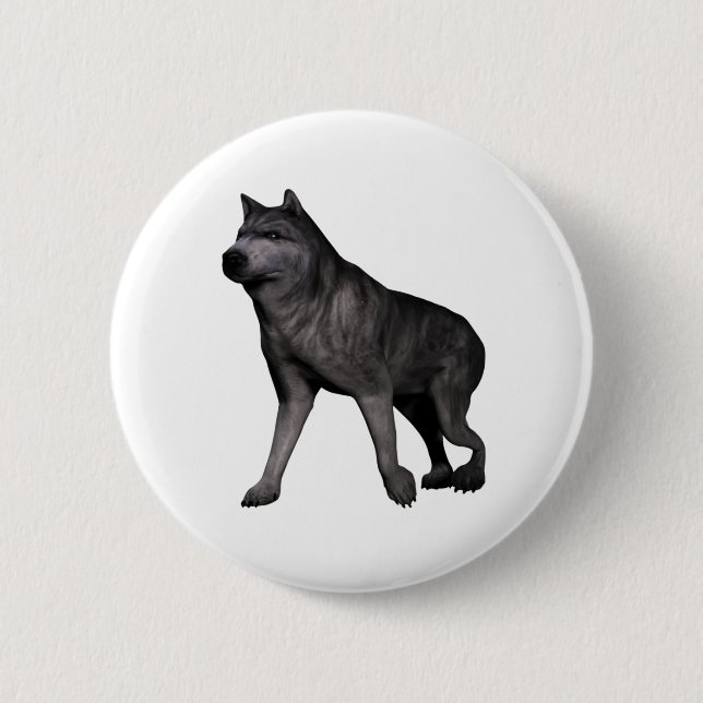 Macaron Rond 5 Cm Loup (Devant)