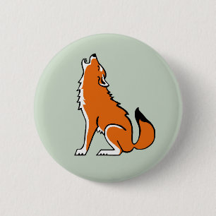 Macaron Rond 5 Cm Loup - bouton