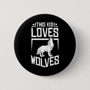 Macaron Rond 5 Cm Loup Drôle Pour Les Loups Agriculteur