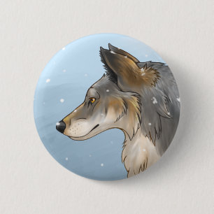 Macaron Rond 5 Cm Loup du Nord-Ouest