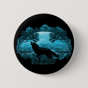 Macaron Rond 5 Cm Loup en nature