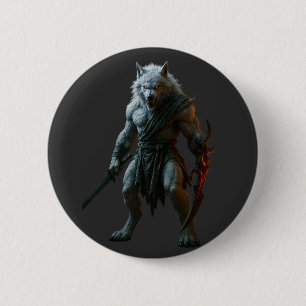 Macaron Rond 5 Cm Loup-garou arctique
