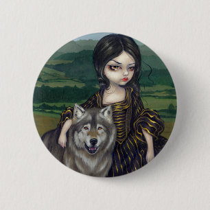 Macaron Rond 5 Cm "Loup-Garou : Bouton de Pastorale"