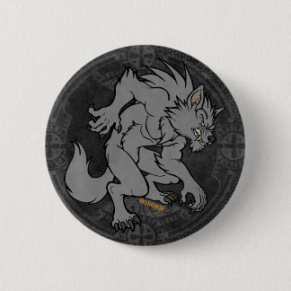 Macaron Rond 5 Cm Loup-garou gris