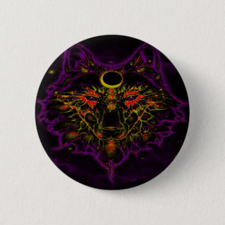 Macaron Rond 5 Cm Loup pourpre au néon mythique
