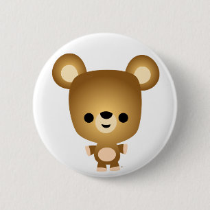 Macaron Rond 5 Cm L'ours CUB mignon de bande dessinée boutonnent