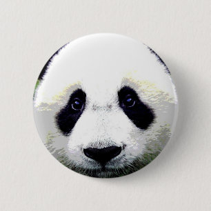 Macaron Rond 5 Cm L'ours panda observe le bouton de Pinback