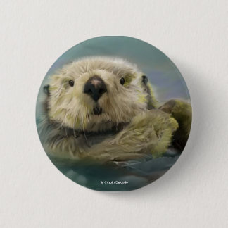 Macaron Rond 5 Cm Loutre de mer