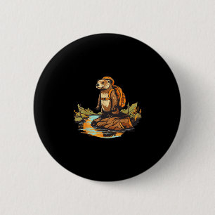 Macaron Rond 5 Cm Loutre de rivière randonnée animal extérieur 