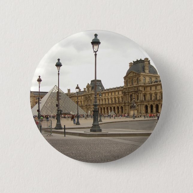 Macaron Rond 5 Cm Louvre. Paris, France (Devant)