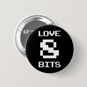 Macaron Rond 5 Cm Love 8 bits
