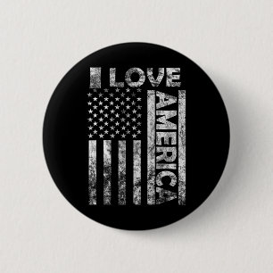 Macaron Rond 5 Cm Love America Shirt Usa Drapeau 4 Juillet Indépenda
