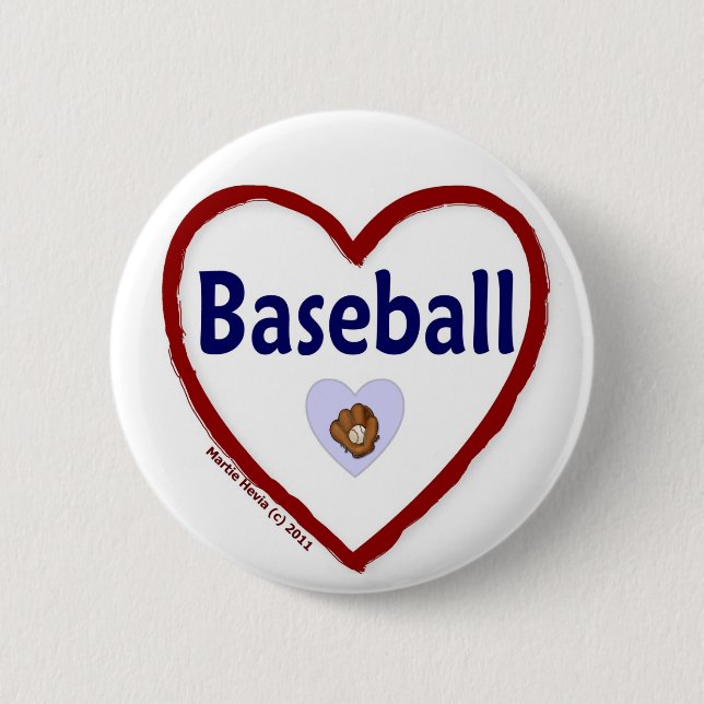 Macaron Rond 5 Cm Love Baseball (Devant)