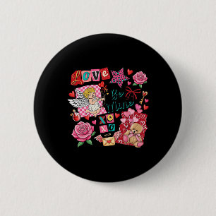 Macaron Rond 5 Cm Love Be Mine Xoxo Cupidon Mignon Collage de la Sai