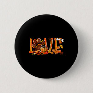 Macaron Rond 5 Cm Love Chien Empreinte de patte Turquie Citrouille A