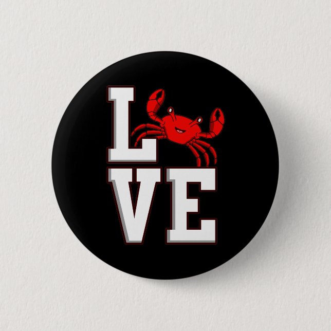 Macaron Rond 5 Cm Love crabs Seafood Crabbing Crab Lobster Sea (Devant)