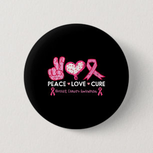 Macaron Rond 5 Cm Love Cure Cancer du sein Sensibilisation Survivant