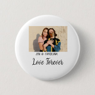 Macaron Rond 5 Cm Love Forever LGbtq couple fierté ajouter nom photo