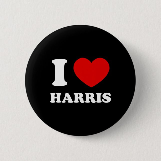 Macaron Rond 5 Cm Love Harris I Heart Harris Funny Prénom Harris (Devant)