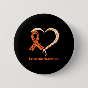 Macaron Rond 5 Cm Love Hope Soutien Leucémie Cancer Sensibilisation 