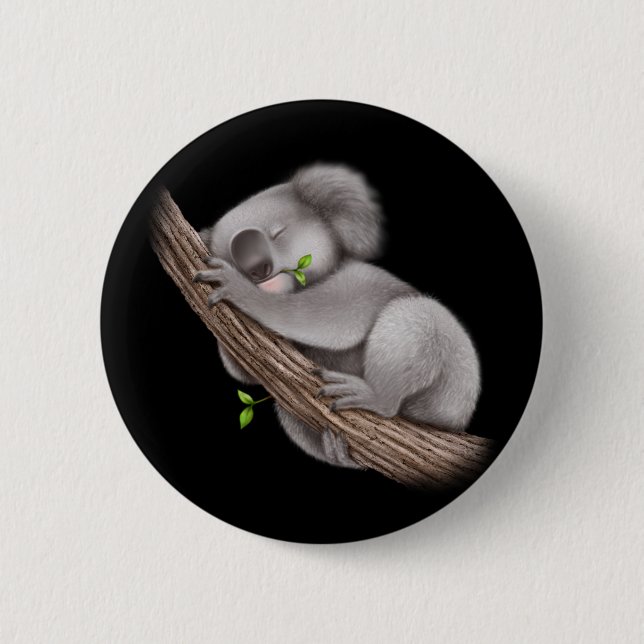 Macaron Rond 5 Cm Love Koala Bears (Devant)