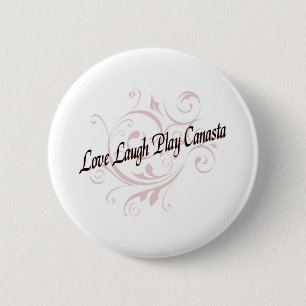 Macaron Rond 5 Cm Love Laugh Play Canasta Red