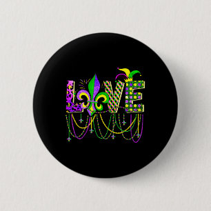 Macaron Rond 5 Cm Love Mardi Gras Perles Pour Femmes Funny Carnival