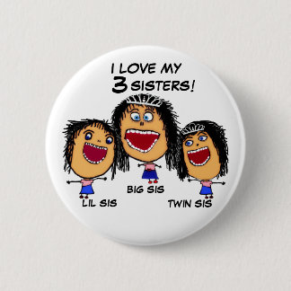Macaron Rond 5 Cm Love My Three Sisters Crazy Cartoon