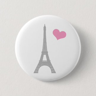 Macaron Rond 5 Cm Love Paris Button Pin