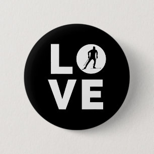 Macaron Rond 5 Cm Love Ski de fond