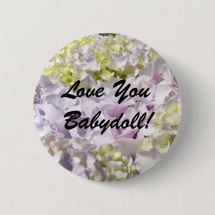 Macaron Rond 5 Cm Love You Babydoll! boutons personnalisés Fleur d'H
