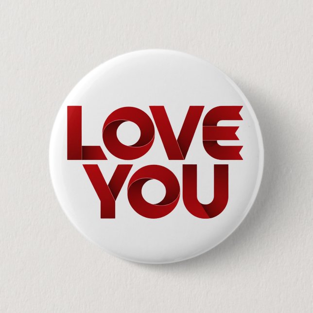 Macaron Rond 5 Cm Love You – Bold Romantic Typography (Devant)