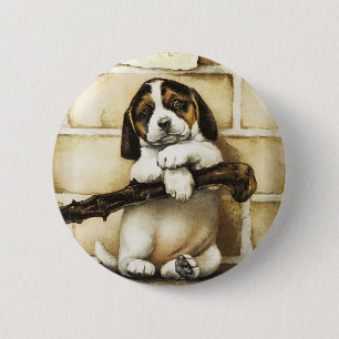 Macaron Rond 5 Cm Lovely Puppy
