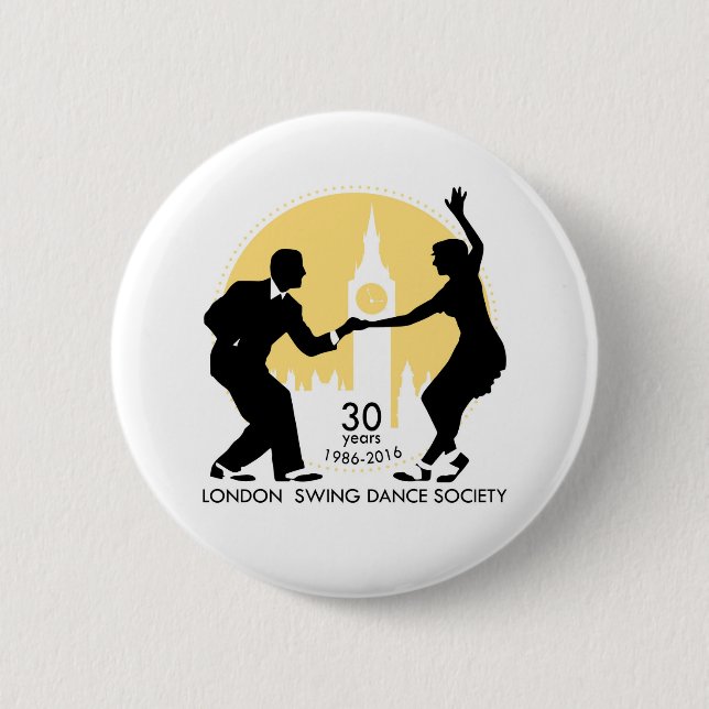 Macaron Rond 5 Cm LSDS 30 ans d'anniversaire de Lindy d'insigne (Devant)