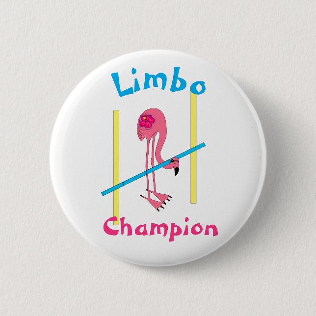 Macaron Rond 5 Cm Luau Party Flamingo Limbo Champion 3" Button (Devant)