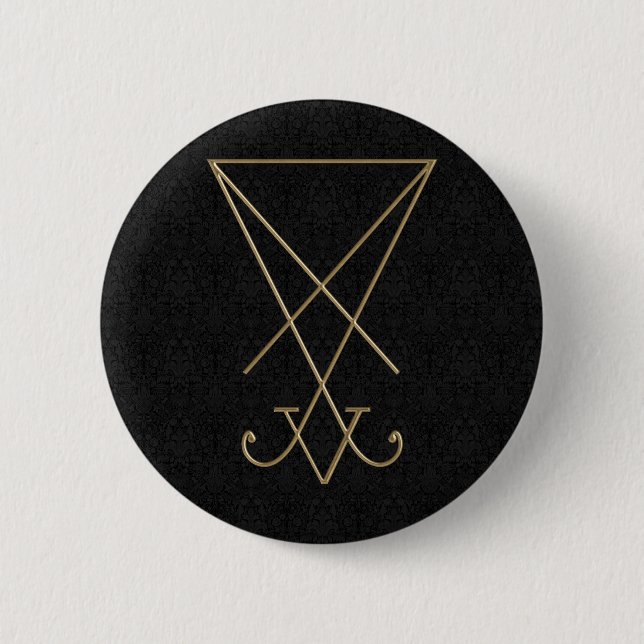 Macaron Rond 5 Cm Lucifer Alchemy Sigil Gothic (Devant)