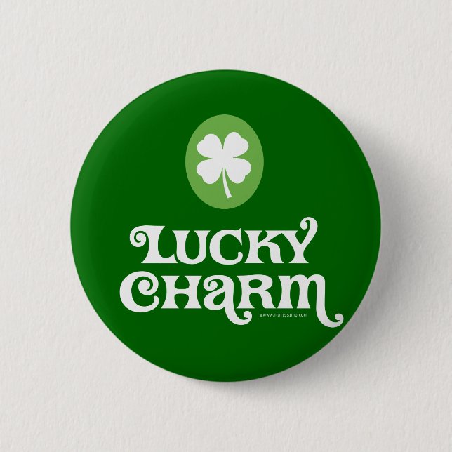 Macaron Rond 5 Cm Lucky Charm St. Patrick's Day Pins (Devant)
