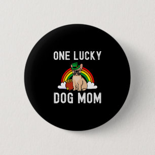 Macaron Rond 5 Cm Lucky Chien Maman Français Bulldog St Patrick's Da