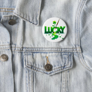 Macaron Rond 5 Cm Lucky Clover Design pour la St. Patrick's Day