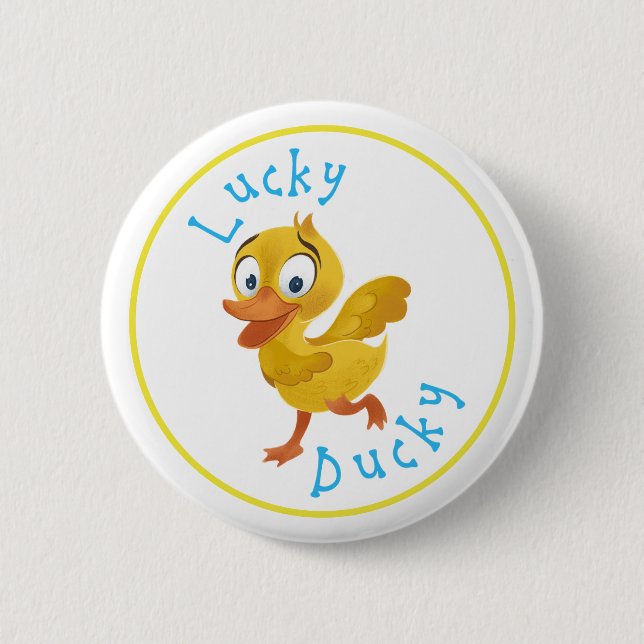 Macaron Rond 5 Cm Lucky Ducky Button (Devant)