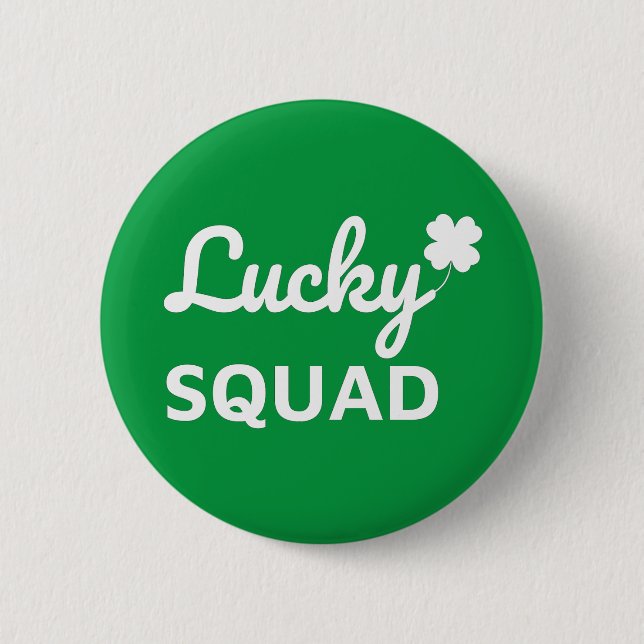 Macaron Rond 5 Cm Lucky Squad St. Patrick's Day (Devant)