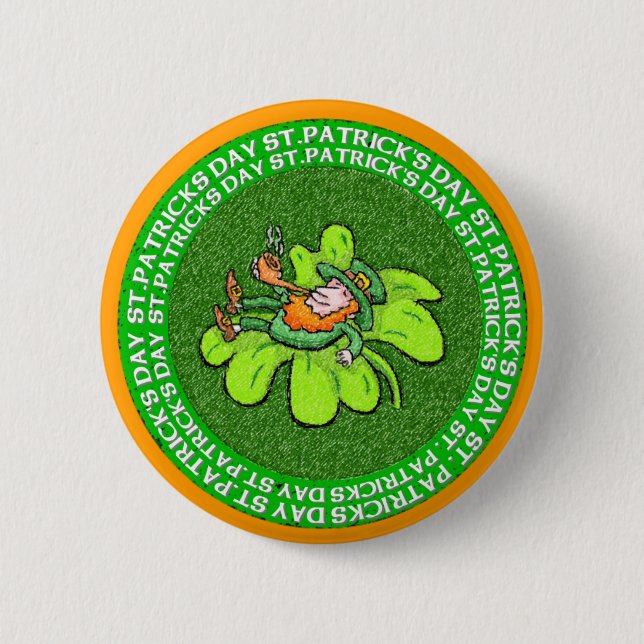 Macaron Rond 5 Cm Lucky the Leprechaun (Devant)