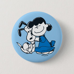 Macaron Rond 5 Cm Lucy Hugging Snoopy