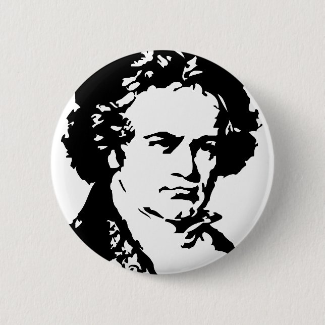 Macaron Rond 5 Cm Ludwig van Beethoven (Devant)